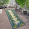 World Rug Gallery Tropical Floral Border Flatweave Indoor/Outdoor Runner Rug 2'x7' Green 9012GREEN2X7 - alternate 1